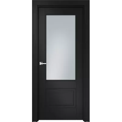 Дверь Офрам ДЕЛЬТА-2 со стеклом, эмаль черная